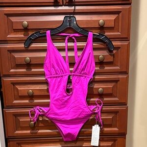 NWT Vitamin A cut out Bright Pink Swimsuit